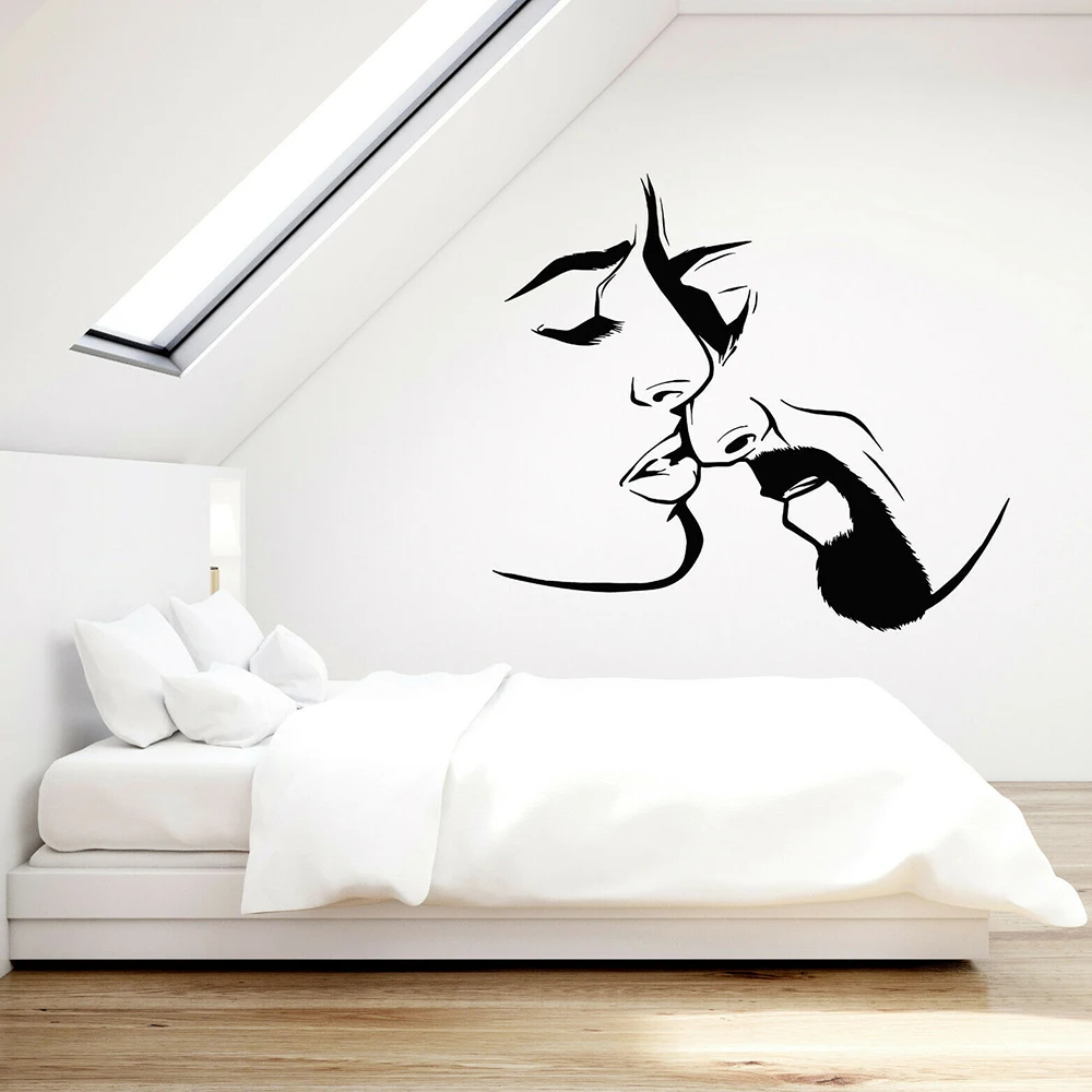 Wall Decal Couple Lovers Kiss Home Interior Decor Removable LP 