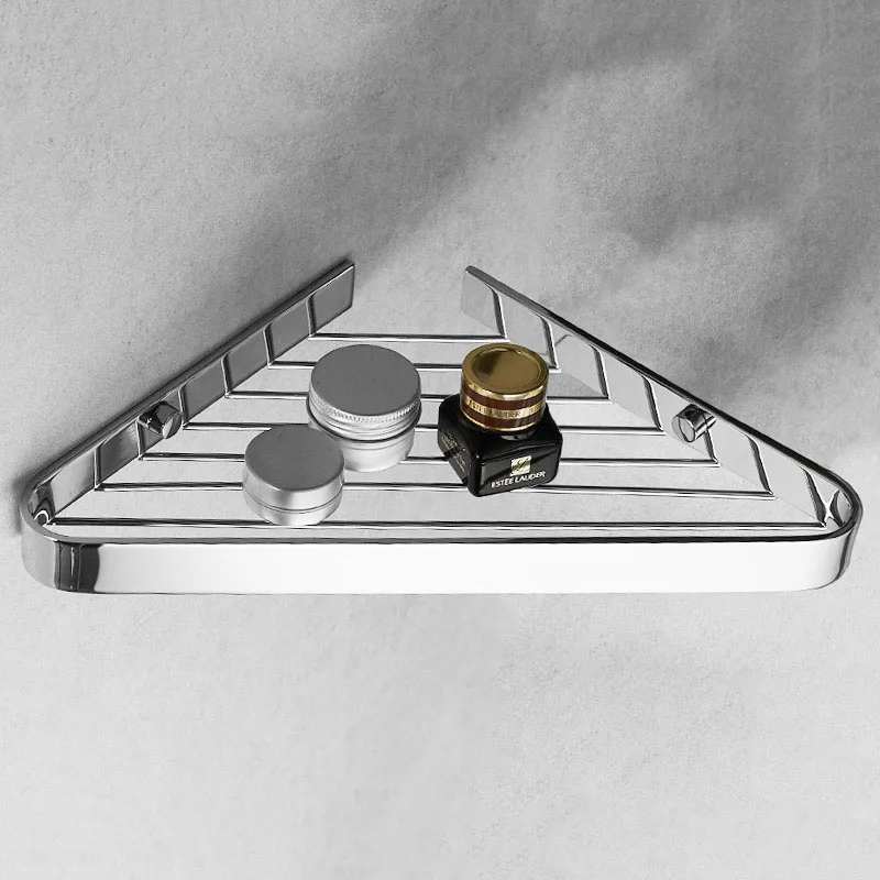 In Ottone Cromato Bagno Angolo Cestino Shampoo Triangolo Ripiani Muro Del Bagno Montato Bagno Di Stoccaggio Scaffale Doccia Organizer