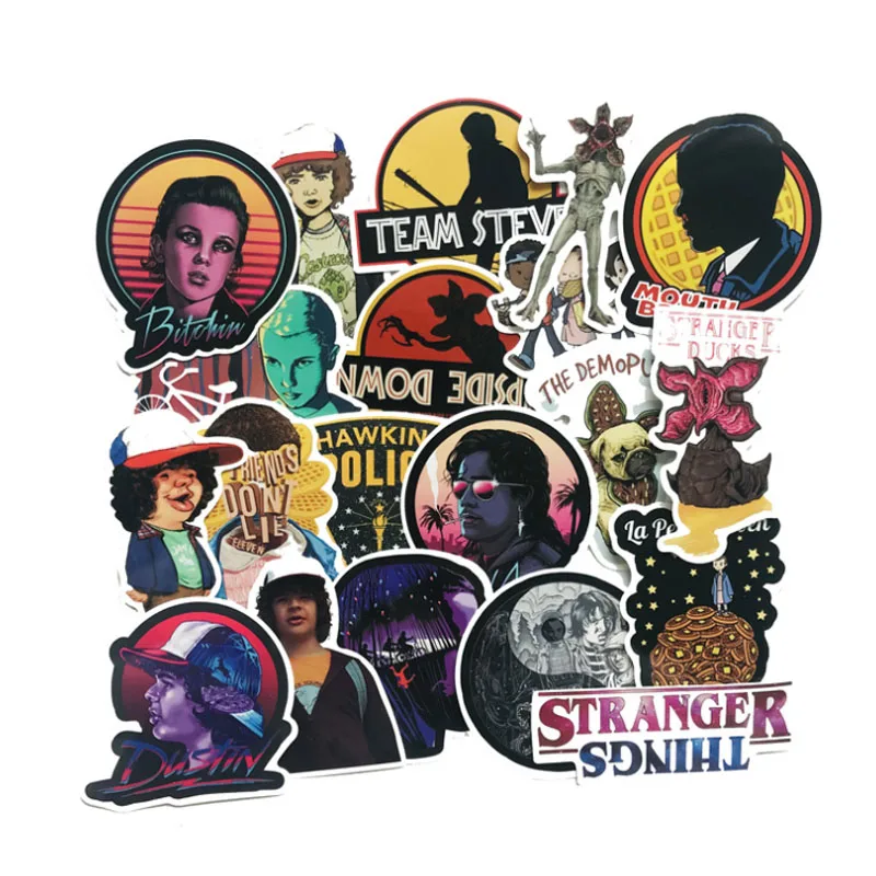 50 шт./упак. Стикеры не Дублируйте Stranger Thing Стикеры детей на портфель для ноутбука гитара скейтборд крутые, из ПВХ модные наклейки