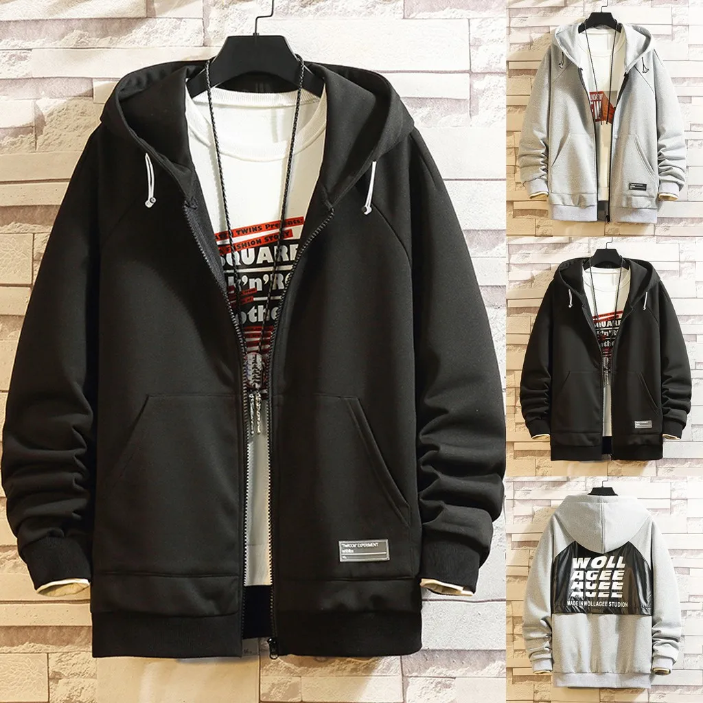 

Men's Casual Printing Patchwork Hoodie Long Sleeves Sport Sweatershirt Coat Casual Clothes Coat Fashion Home hooded Hoodies