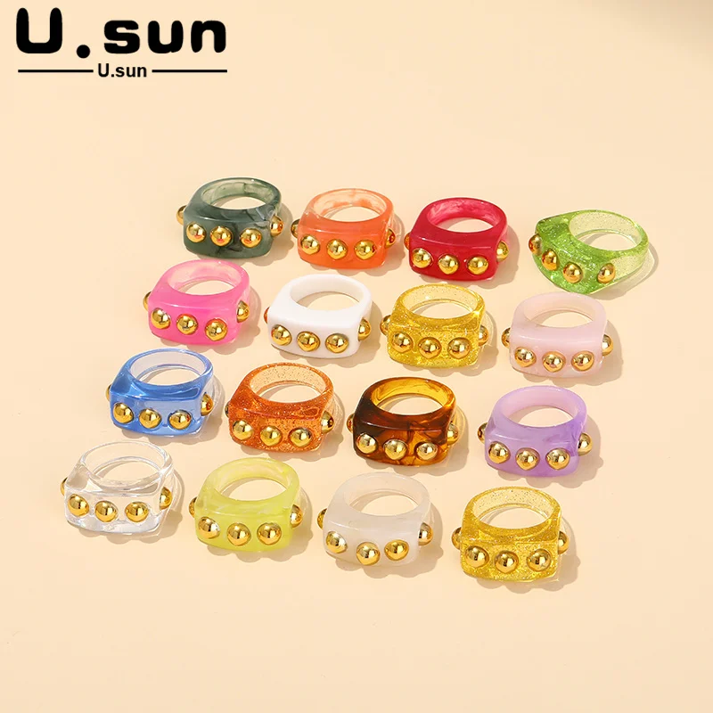 Aesthetic Vintage Resin Ring Vintage Resin Acrylic Ring Jewelry