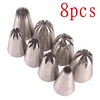 8Pcs Large  Russian Stainless  Steel Pastry Nozzles Icing Piping Tips Cream Rose Cake Set Decorating Cupcake Baking Tools ► Photo 1/6