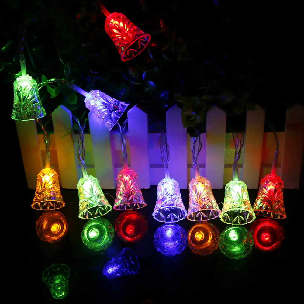 thumbnail image 1 of Led Christmas Lights Mini Bells Garland 1.5m 3m 6m Fairy String Lights Battery Operated Christmas Party Tree Decoration For Home, 1 of 5