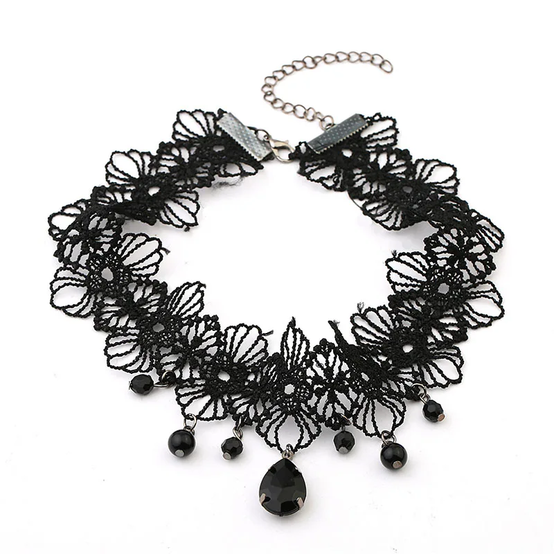 EDS Lace Necklace Women Gothic Fashion Black Punk Jewel Trendy Witch Torques Jewelry Choker | Украшения и аксессуары