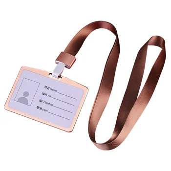 

Display Case Portable Rectangle With Lanyard Integrated Buckle Business Card Holder Removable ID Badge 90cm Aluminum Alloy