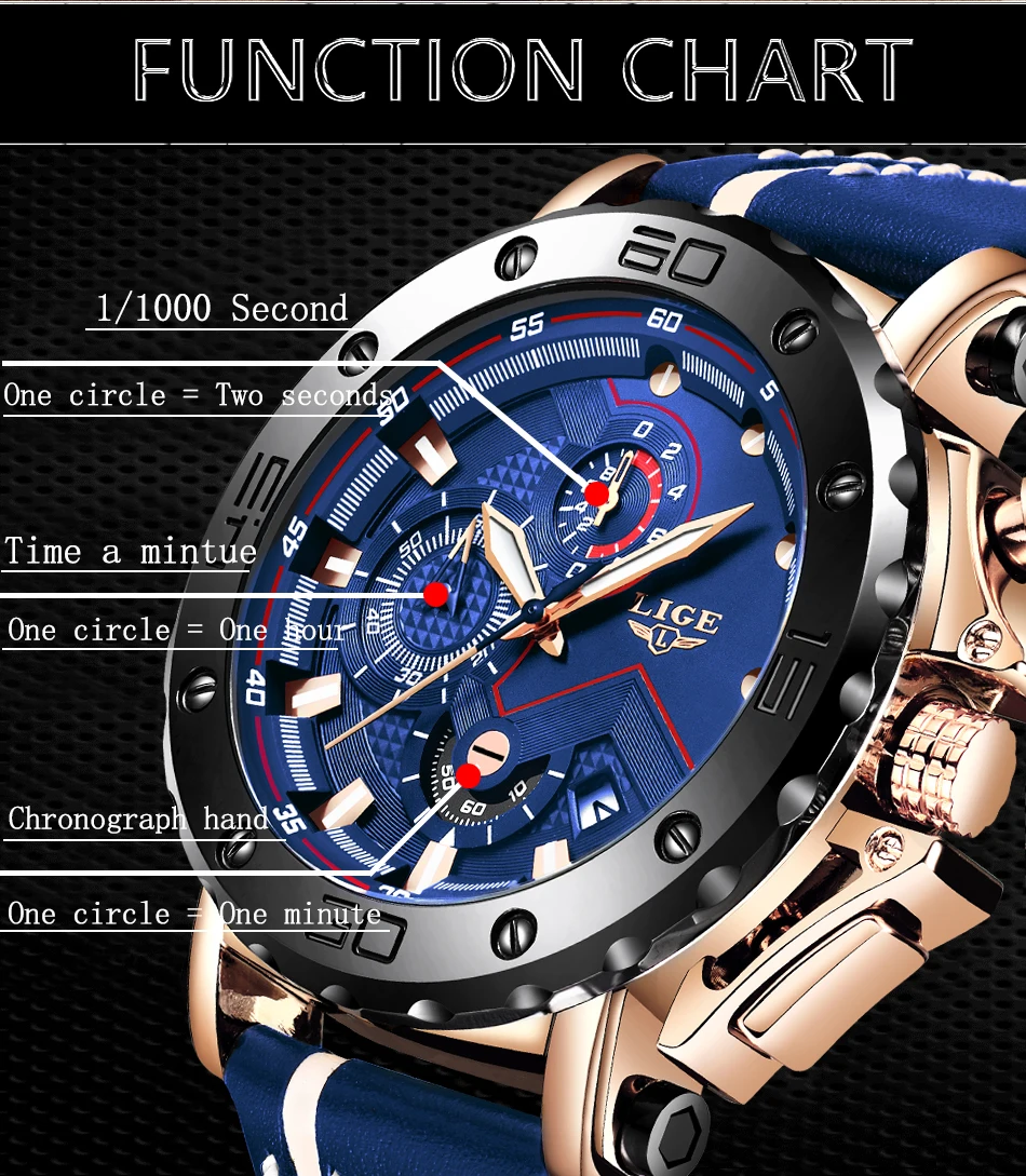 2022 LIGE New Mens Watches Luxury Large Dial Military Army Quartz Watch Fashion Casual Waterproof Wristwatch Business Watch Men