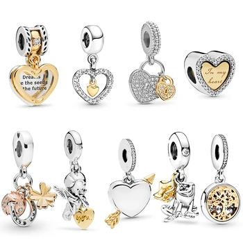 

2Pcs Two-color Combinable Charm Bead Pendant,DIY Male Female Couple Bracelet,For Brand Bracelet Bracelet Necklace Gift Making