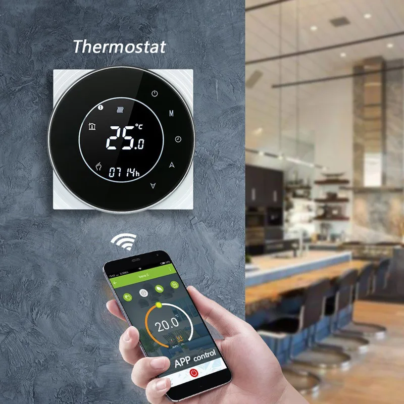 Digital Wifi Thermostat Google Home Wireless Smart Temperature Controller Gas Boiler Electric Floor Heating Room thermostaic Digital Wifi Thermostat Google Home Wireless Smart Temperature Controller Gas Boiler Electric Floor Heating Room thermostaic