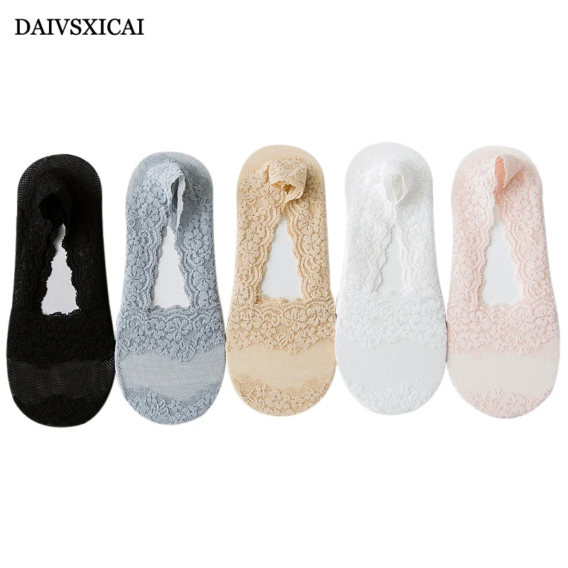 4 пара/лот = 8 шт., яркие цвета, кружевные носки для женщин, летние, с закрытым носком, силиконовые, Нескользящие, милые, невидимые, женские носки