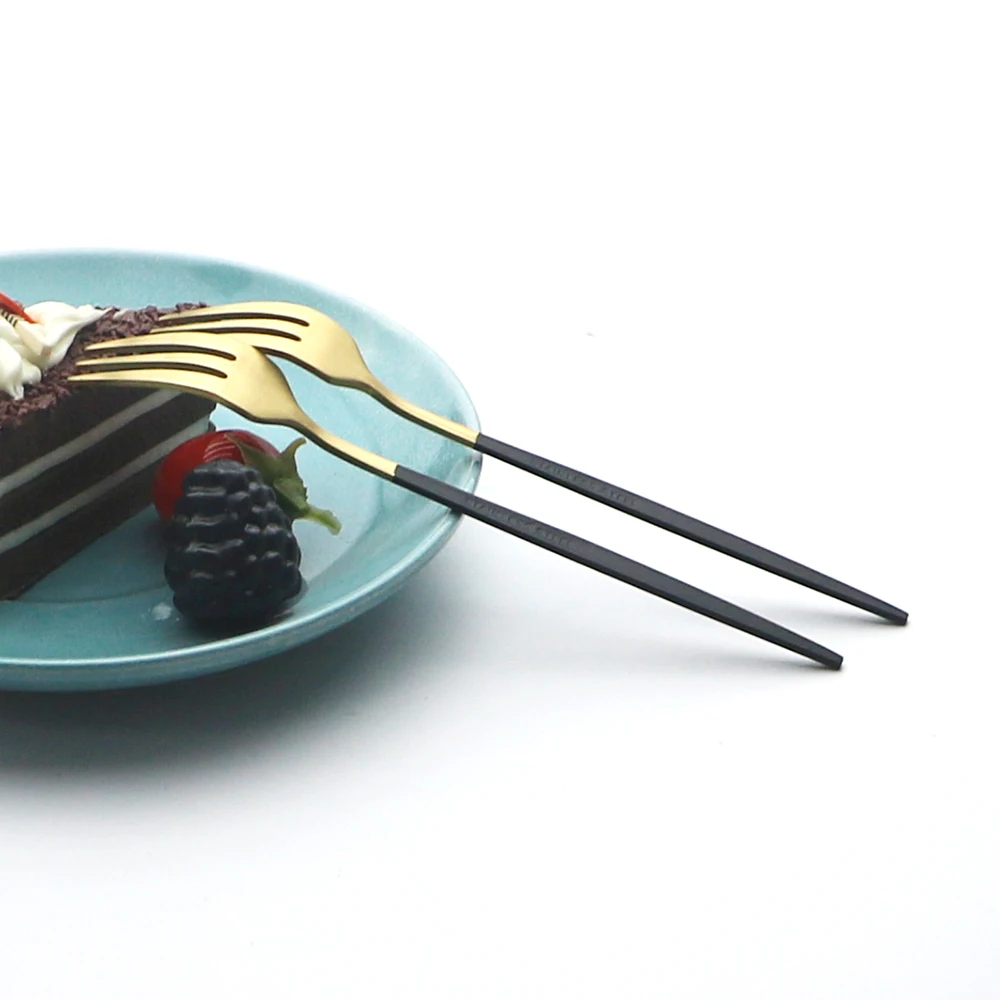 Colorful Cutlery Set Dinnerware Set Knife Fork Spoon Tableware Cake Fruit Fork Stainless Steel Flatware Kitchen 6/30P