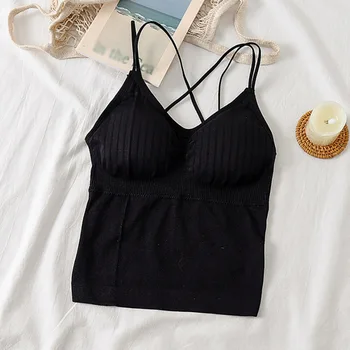 

Women Lace Underwear Crossing Backless Solid Sling Comfortable Sexy Vest Bras Camisoles & Tank Top