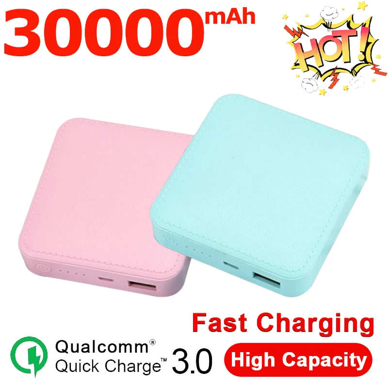 Мини 30000mAh мобильный источник питания Портативный USB зарядка квадратный милый