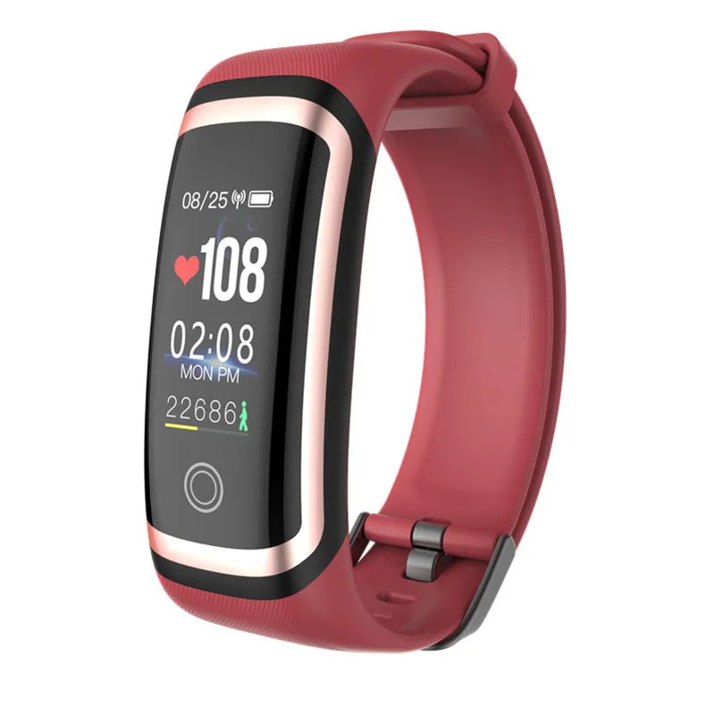 gold red Letike M4 фитнес новейший чип Nrf52832 часы в реальном времени динамический пульс и монитор артериального давления умный Браслет - Цвет: gold red