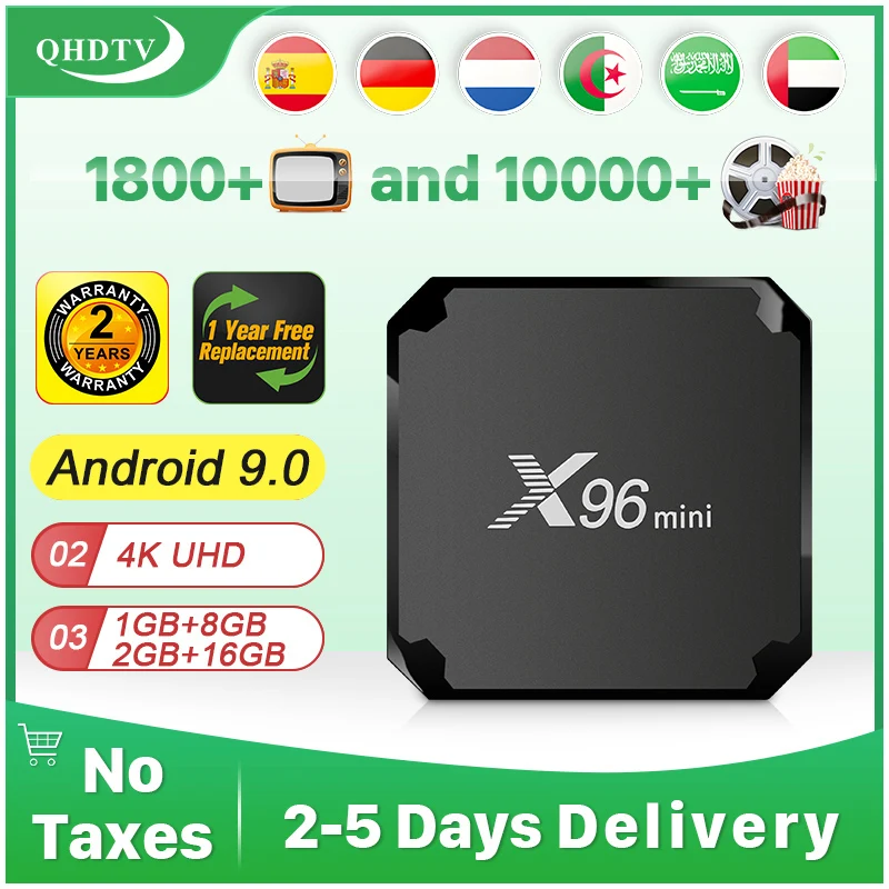

X96mini TV Box Android 9.0 IPTV Spain italia Germany Arabic Smart IPTV Spain m3u Belgium Portugal Morocco IP TV NO APP include