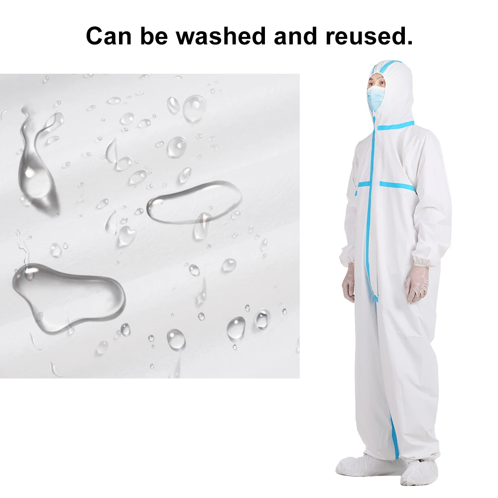 

Protection Suit Hazmat Suit Reflective Clothing Isolation Suit Prevent Washable Reusable Coverall Reusable Plastic Closure