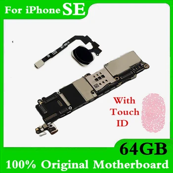 

64GB For iPhone SE 5SE Motherboard Unlock Mainboard With Touch ID Full Function 100% Original IOS Installed Logic Board