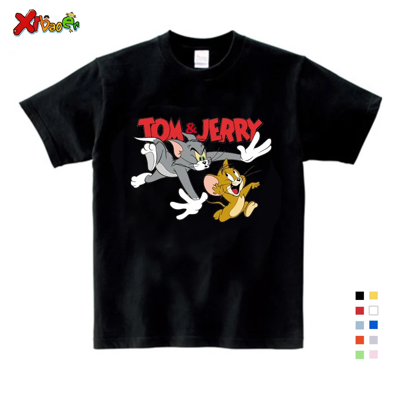

Kids Girls Boys Children T Shirts cat Cartoon Tom and Jerry Tee Tops for Kids Short Sleeve Clothes toddler baby Clothes White 8T