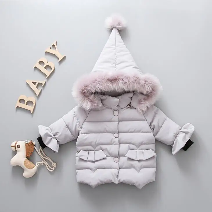 

Winter Baby Girl Coat Thick Warm Cotton Real Fur Newborn Baby Boys Girls Jacket Infant Toddler Hooded Outerwear Clothing