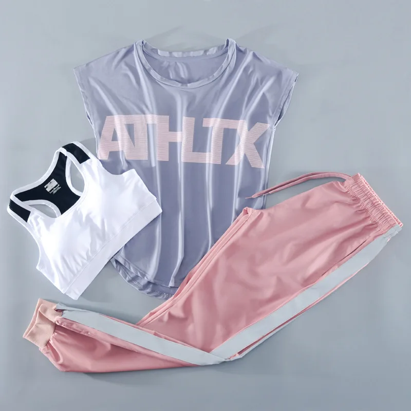 

Online Celebrity Thin Summer Yoga Clothes Sports WOMEN'S Suit Gym Slimming Running Loose-Fit Quick Drying Clothes Summer Sexy