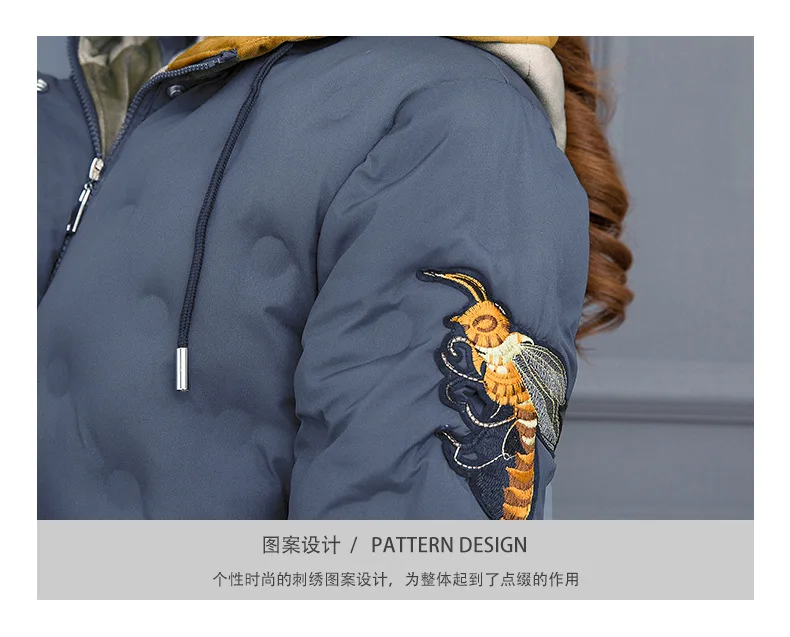 Down Jacket Cotton-padded Clothes Women's New Style Korean-style Winter Slim Fit over-the-Knee Cold Cotton-padded Clothes W