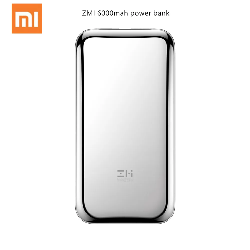 

Xiaomi ZMI Space Stainless Steel 2.0 Fast Charging Power Bank 6000mAh QPB60 with Leather PU Cover And OTG Adapter Cable