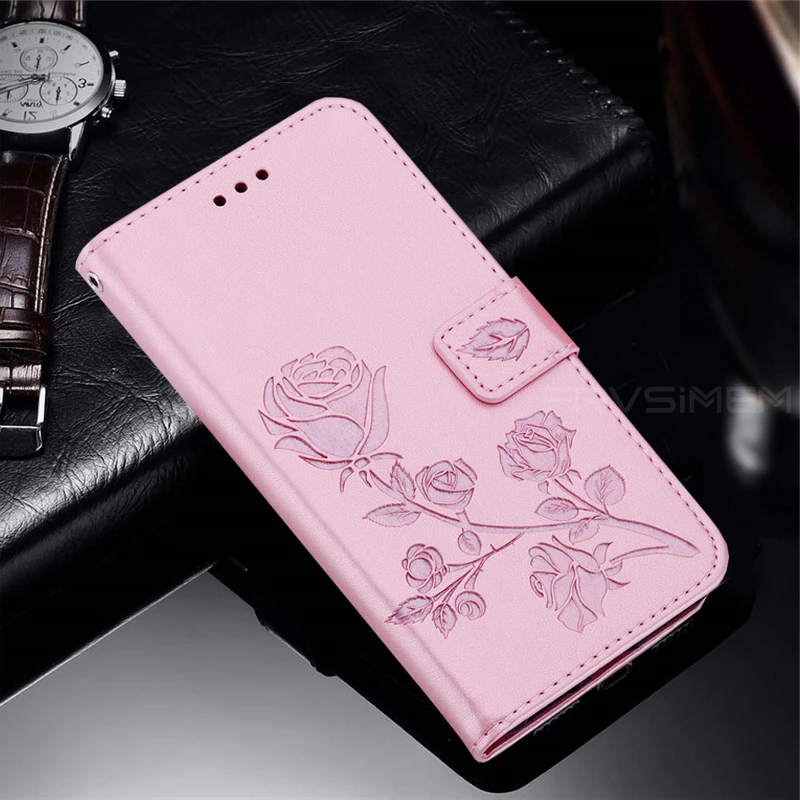 Кожаный чехол-бумажник с откидной крышкой для iphone 7, 8 Plus, 6, 6 S, 11 Pro, Max, чехол-книжка с подставкой и цветочным узором из искусственной кожи для X XS MAX, XR, 5, 5S, SE - Цвет: RGold