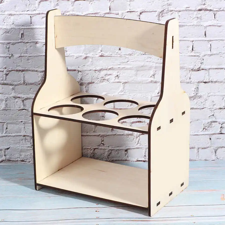 Home Wooden 6 Holes Wine Rack Red Dispenser Bottle Storage Holder Shelf Organizer For Bar Barware Supplies |