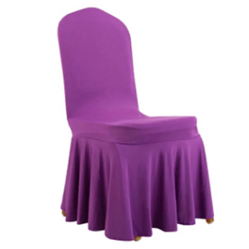 Purple 100 шт. Эластичный Банкетный плинтус чехлы для стульев Swag нижняя часть спандекс лайкра свадебные чехлы для стульев украшения для дома отеля события - Цвет: Purple
