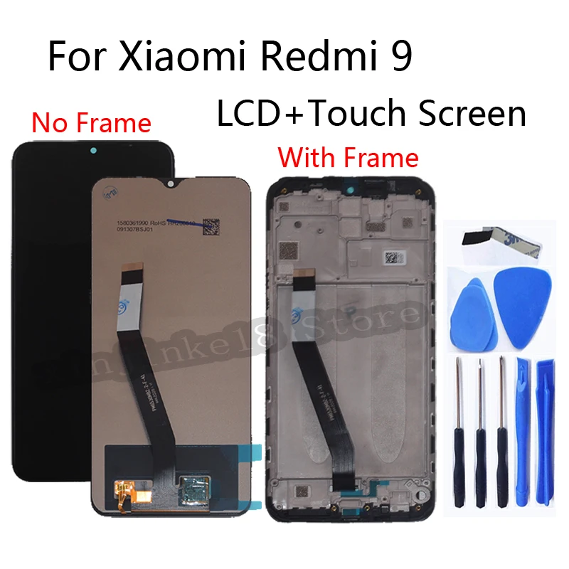 

Original Display For Xiaomi Redmi 9 M2004J19G LCD Display Touch Screen Digitizer Assembly replacement For Redmi 9 LCD With Frame