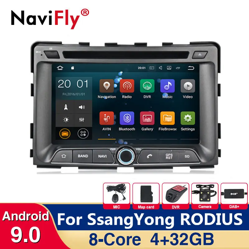 8 ядерный Android 9,0 4+ 32G 2din автомобильный Радио dvd мультимедийный плеер для SsangYong Rodius gps