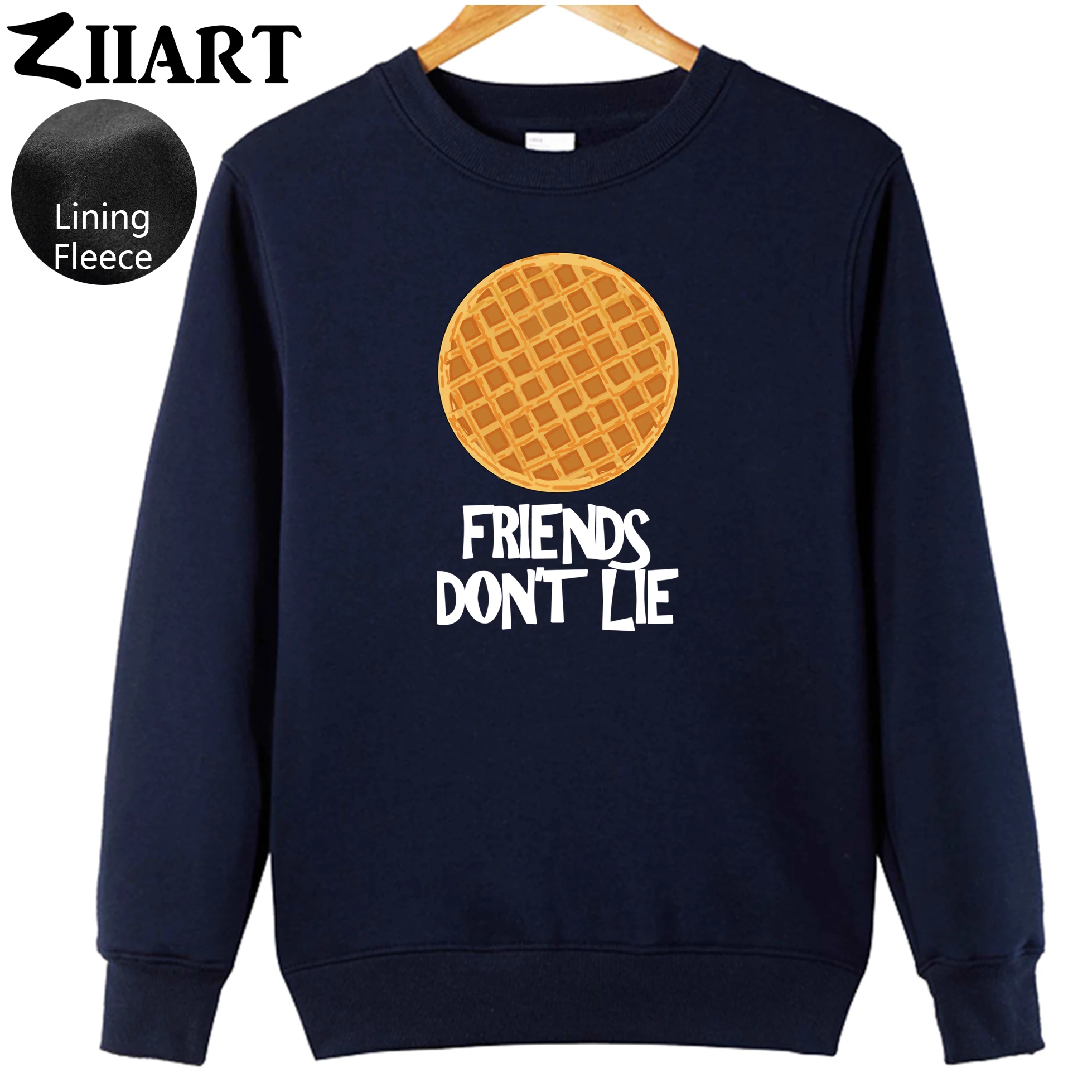 

Stranger Things FRIENDS DON'T LIE Waffle Valentine Cookies Boys Man fleece Sweatshirt couple clothes ZIIART