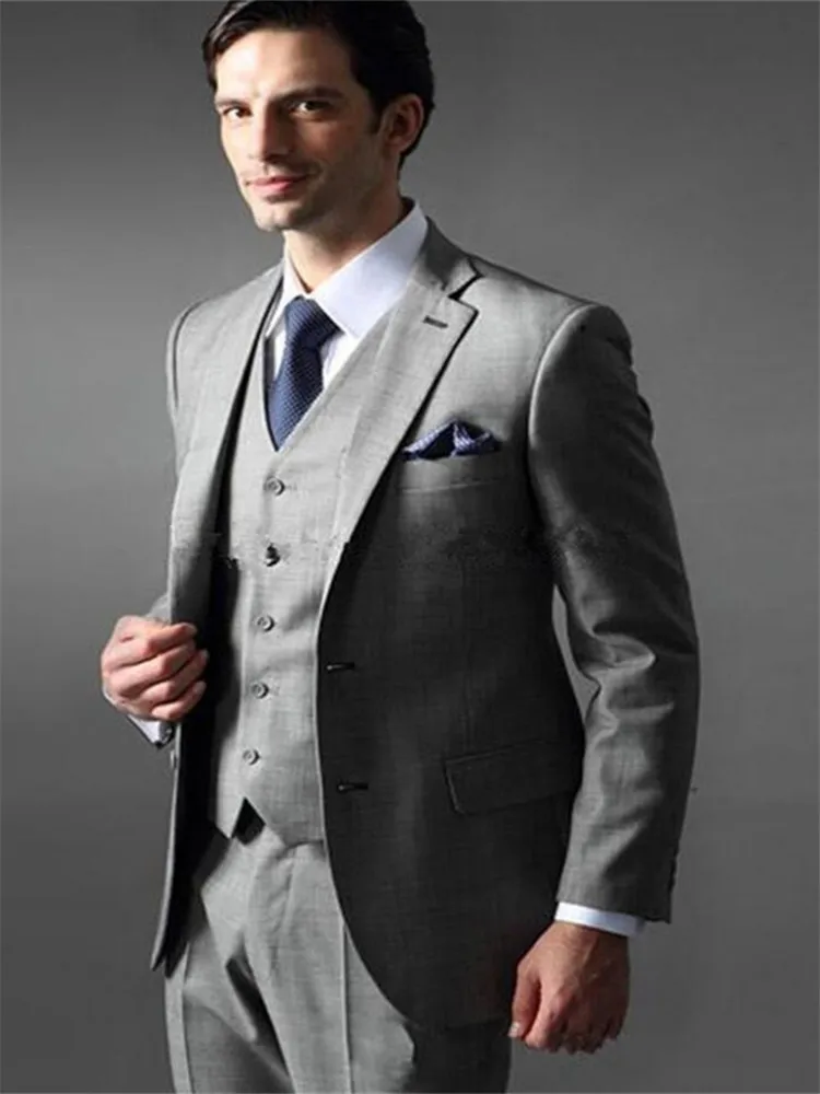 Мужской костюм смокинг Noivo Terno Slim Fit Easculino вечерние костюмы для мужчин серый вечернее платье Свадебные смокинги