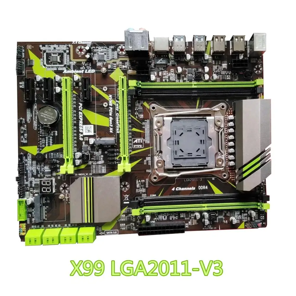 Дешево X99 LGA2011 V3 высокоскоростной модуль 4 канала Ddr4 профессиональная материнская плата Стабильный Рабочий стол компьютерная системная плата мощн...