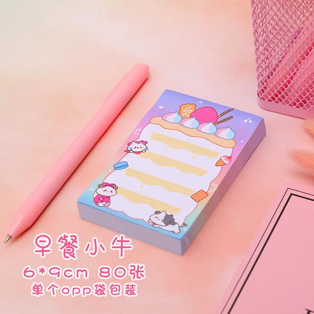 80sheets Student Girl Memo Pad Can Tear Up N Times To Paste The Message Sticky Note Sticky Tabs Cute Note Pad Memo Notes H