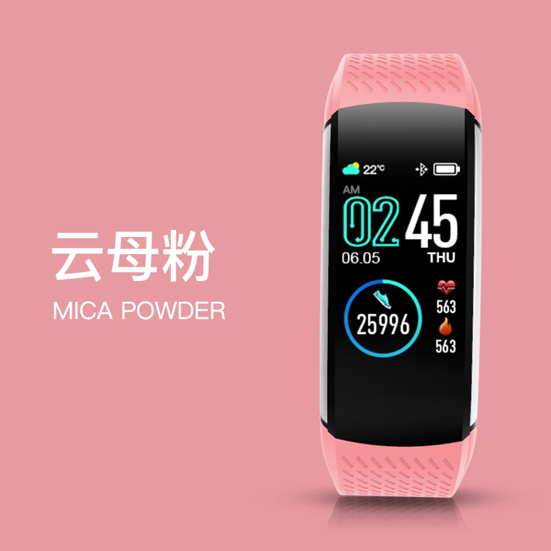 ECG PPG умный Браслет 1,08 дюймов цветной экран Спортивный Браслет Монитор Сердечного Ритма Смарт часы кровяное давление smartwatch - Цвет: Розовый