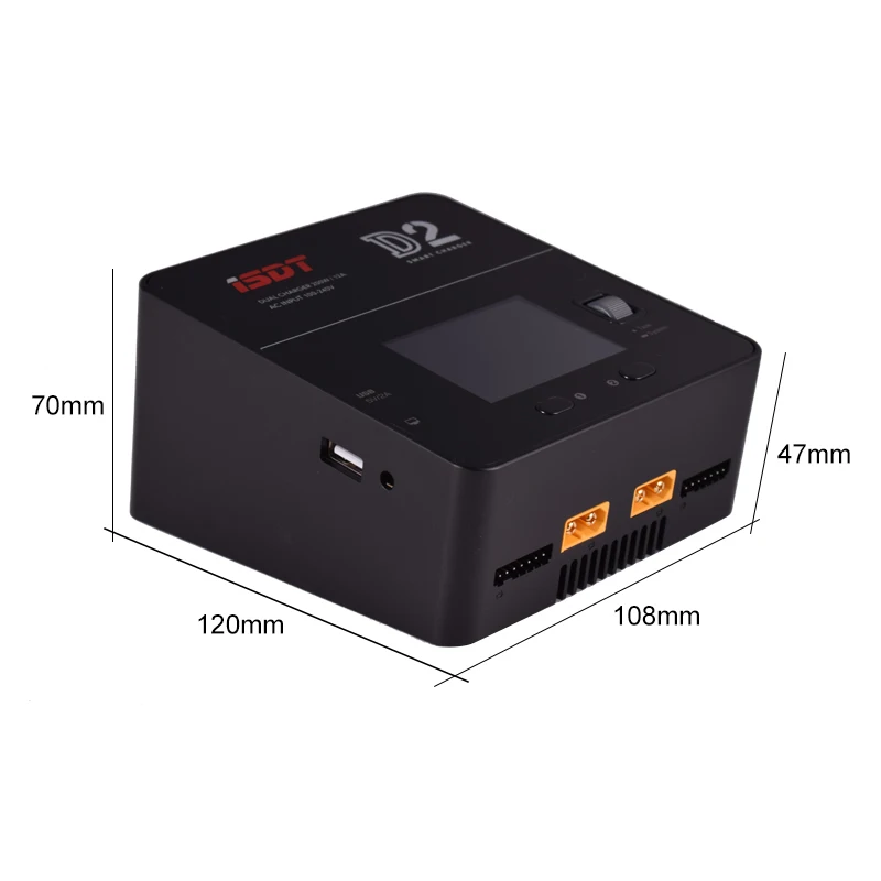 ISDT D2 200W 12A AC 100-240V двухканальный выход английская версия Смарт баланс зарядное устройство для 2 S-6 S Lipo батарея
