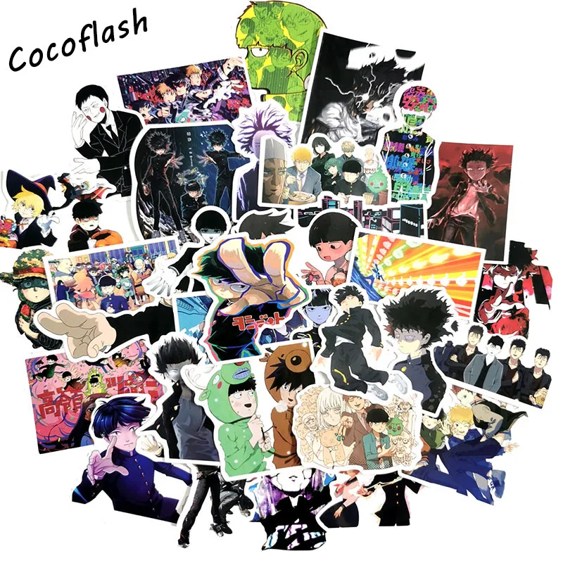 10/50Pcs/lot Japan Anime Mob Psycho 100 Cartoon For Snowboard Laptop Luggage Car Decal Home Decor Graffiti Stickers