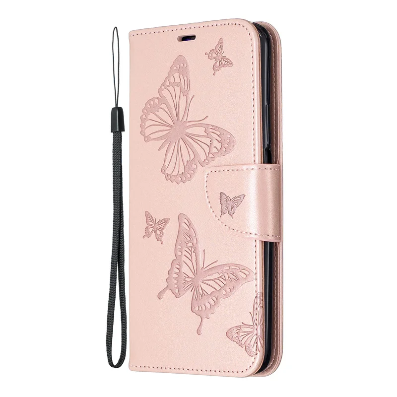 Rose Gold Чехол-книжка с бабочкой для huawei 20 Lite, чехол 9X Pro, кожаный чехол-книжка для Honor 10 Lite, чехол 10i, Чехол 9 lite Book - Цвет: Rose Gold