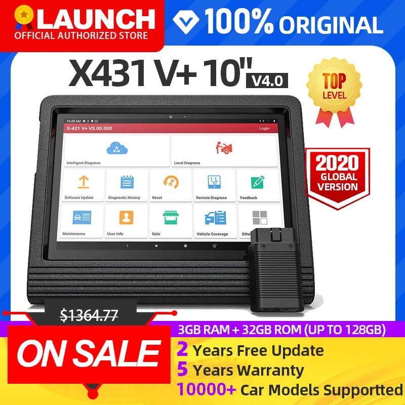Launch X431 V + 10 &quotV4.0 obdii obd Автомобильный сканер obd2 автоматический диагностический