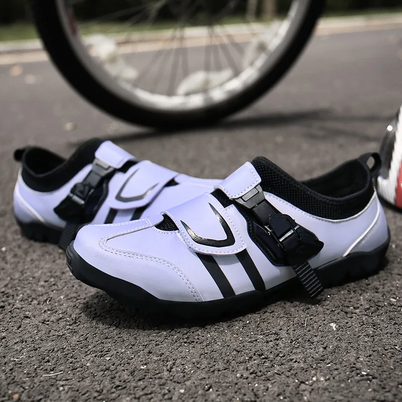 

Couples Profession Lock-Free Power Cycling Shoe Lightweight Breathable Highway Climate Control New Style in Light Color Cycling
