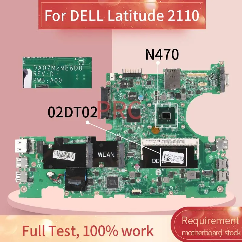 02dt02 para Dell Latitude Notebook Mainboard Da0zm2mb6d0 Slbm Ddr2 Computador Portátil Placa-mãe Cn-02dt02 2110 N470 - Imagem 2