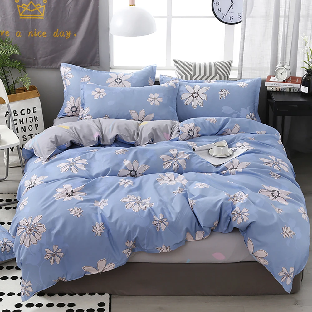 White Bedding Set Thumпостельные принадлежности комплект постельного белья королевского размера КИТ и медведь свежий романтический пододеяльник Мультфильм Королева Полный Твин одиночный уникальный дизайн постельный комплект - Цвет: White Bedding Set