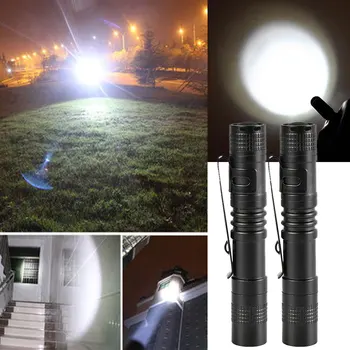 

Torch Hiking Camping AAA Battery Flashlight Outdoor Supply Push Button Switch Energy-Saving Sporting Goods Home Accessory