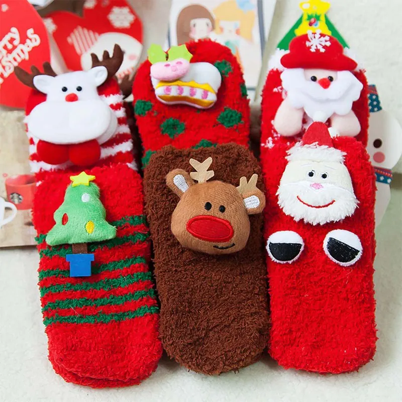 Модные носки высокого качества с 3D рождественским подарком детские рождественские носки унисекс для малышей носки для новорожденных с Санта-Клаусом