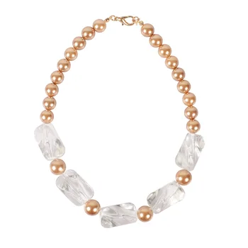 

New fashion transparent acrylic exaggerated imitation pearl necklace 7870
