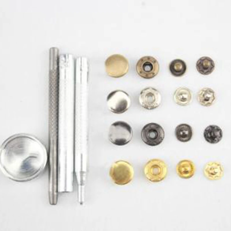 Лучшие наборы кнопок металл не шитье Кнопка нажмите Стад Кожа ремесло сумка