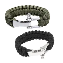 Кемпинговая Веревка 7 подставки Paracord браслет EDC для выживания плетеное спасательное оборудование наружные походные браслеты Парашютная Пряжка для шнура
