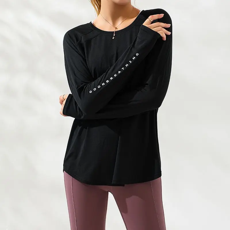 sports t shirt sports shirt yoga top yoga shirt Sport Top Fitness Long Sleeve Running Shirt Women Blouse Gym Loose Plus Size Workout Tops Yoga Shirts Jacket Excercise Clothes