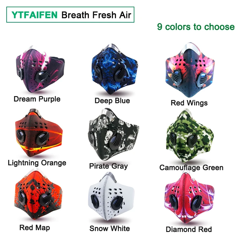 

Cycling Men/Women Activated Carbon Dust Airsoft Tactical Face Mask Anti-Pollution Bicycle Bike Outdoor Training mask Face Shield