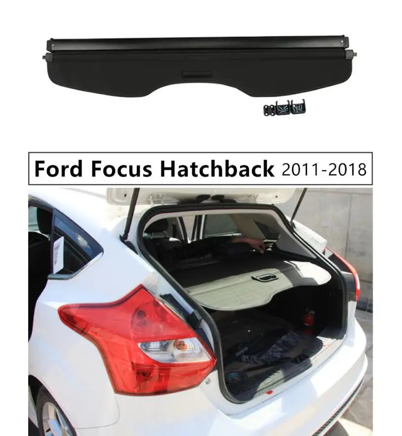 Rear Trunk Cargo Cover Security Shield For Ford Focus Hatchback 2011 2012  13 14 2015 2016 2017 2018 High Qualit Auto Accessories